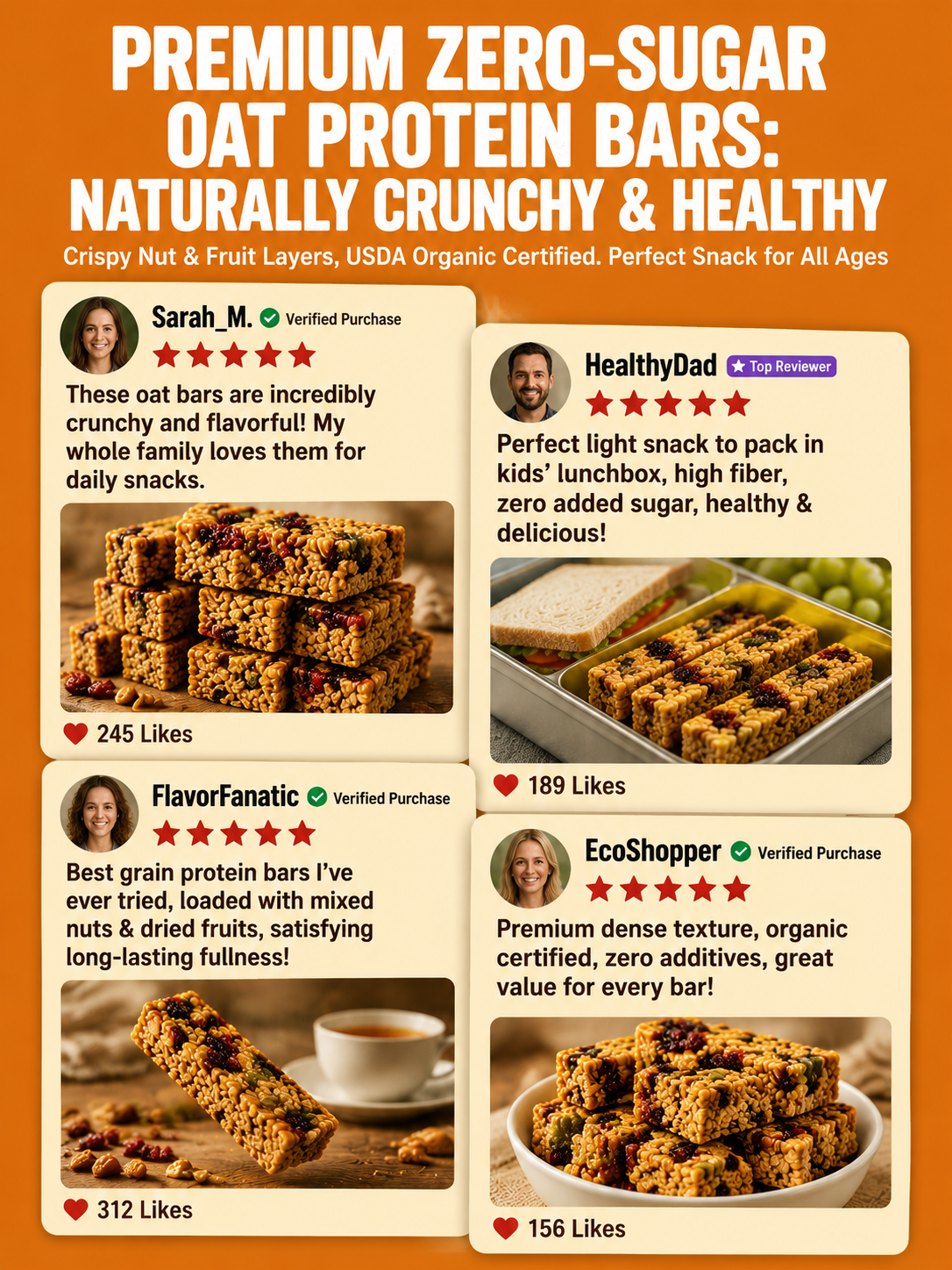 🥚Oat Protein Granola Bars Low Calorie Snack -Evan