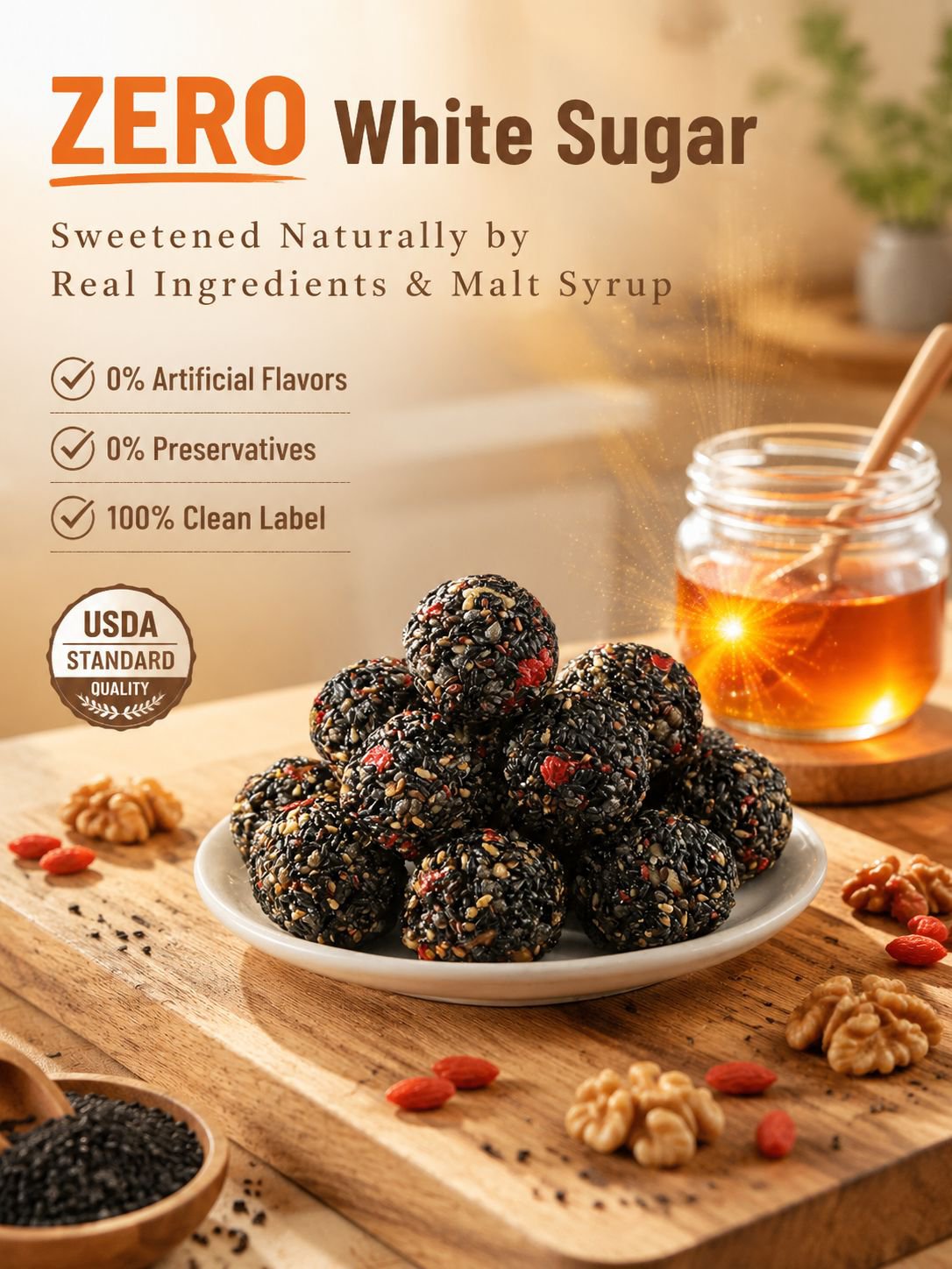 Black Sesame Walnut Date Bites -Evan