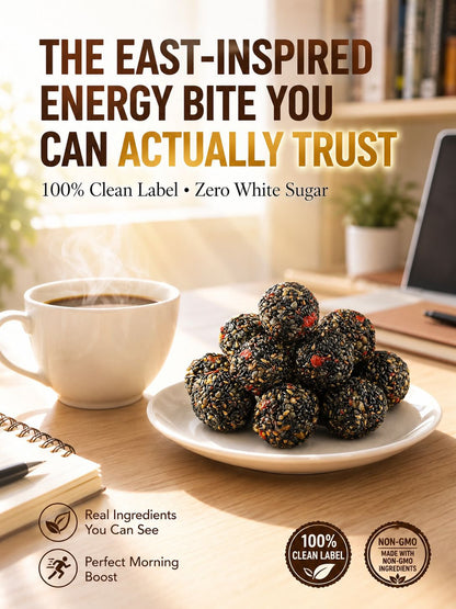 Black Sesame Walnut Date Bites -Evan