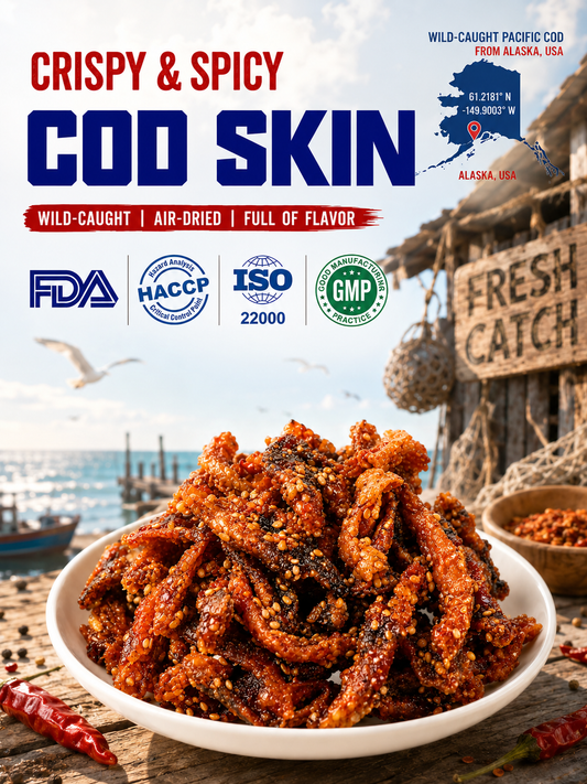🌶️Premium Crispy Spicy Cod Skin Snack | Crunchy Seafood Chips -Evan